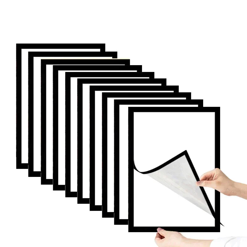 A4/A5/A6 Black Magnetic Photo Frame Publicity Column Advertising Column Self Adhesive Soft Poster Frame Certificate Folder Lootquake LLC