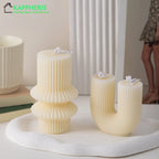 U Shaped Candle Scented Candles Ribbed Aesthetic Home Decorative Candles Smokeless Personalized Candles Guest Gift Lot Lootquake LLC