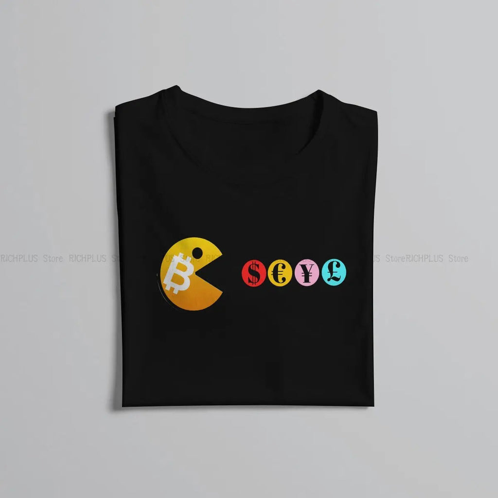 Cryptocurrency Newest TShirt for Men Bitcoin VS Fiat Round Collar Polyester T Shirt Hip Hop Birthday Gifts OutdoorWear Lootquake LLC