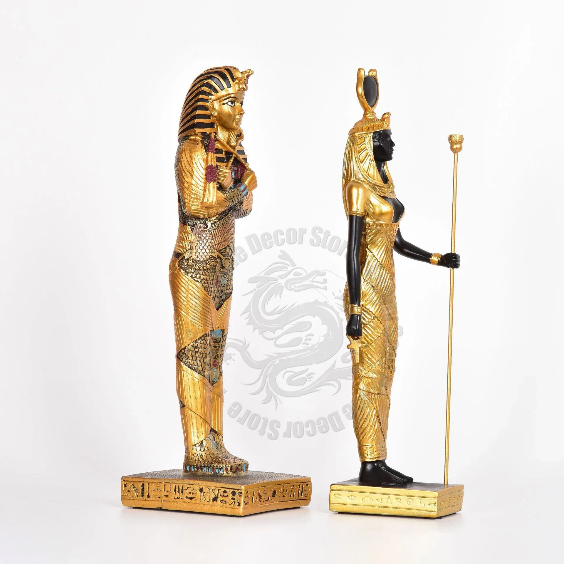 Egyptian Pharaohs＆ Isis God of Life Statue Model Egyptian Pyramid Tourist Souvenir Home Room Office Desk Decoration Accessories