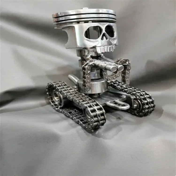Carved Piston Skull Face Sculpture Resin Skull Artwork Statue Crafts Home and Office Personalised Desktop Decoration Ornaments Lootquake LLC