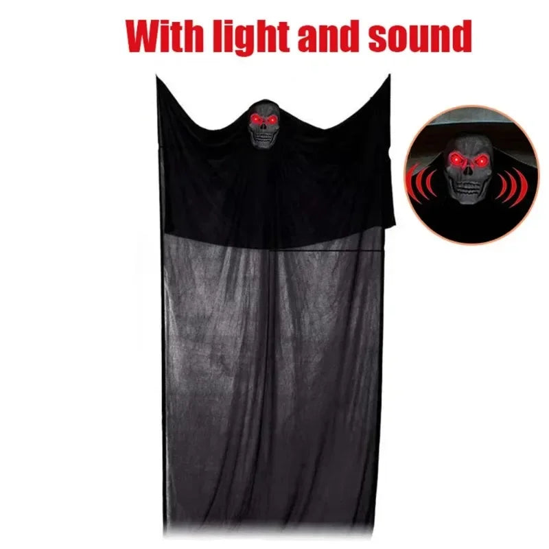 Halloween Hanging Skull Ghost Haunted House Decoration With LED Sound Ghost Ornament Indoor Outdoor Bar Halloween Party Decor Lootquake LLC