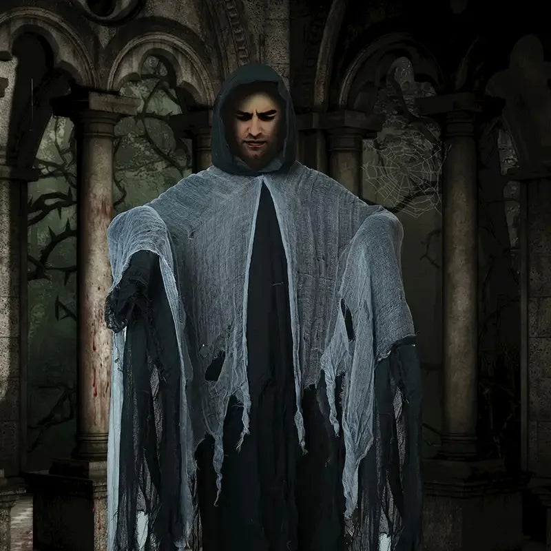 Halloween costume horror ghost clothes adult zombie cloak wizard robe wear secret room death dress up costume cloak Lootquake LLC