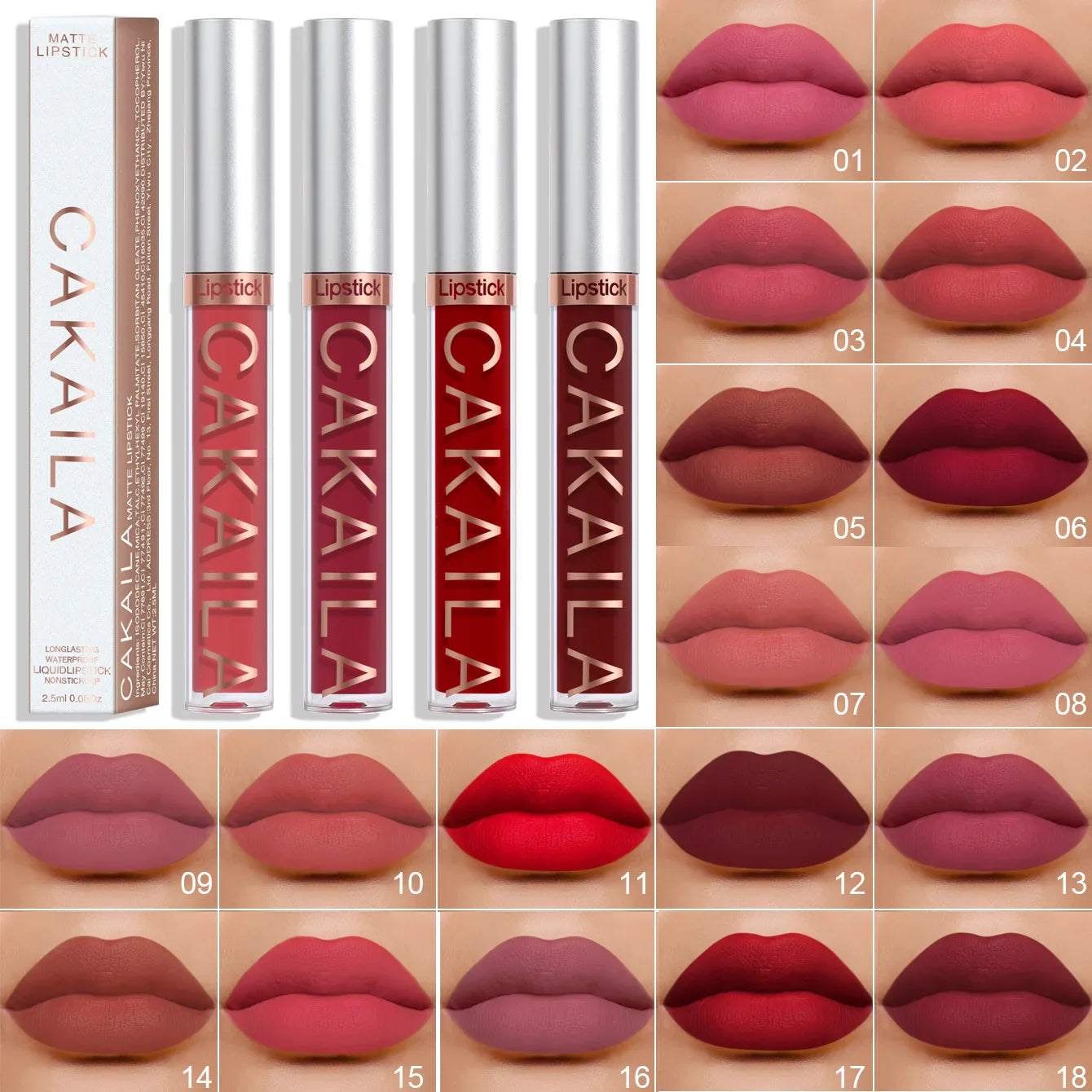 18 Color Lipstick Matte Non-stick Cup Waterproof Lip Gloss Lootquake LLC