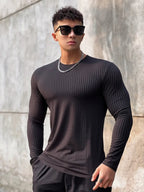 FitFlex Men's Long Sleeve Sports Tee THRIXINE