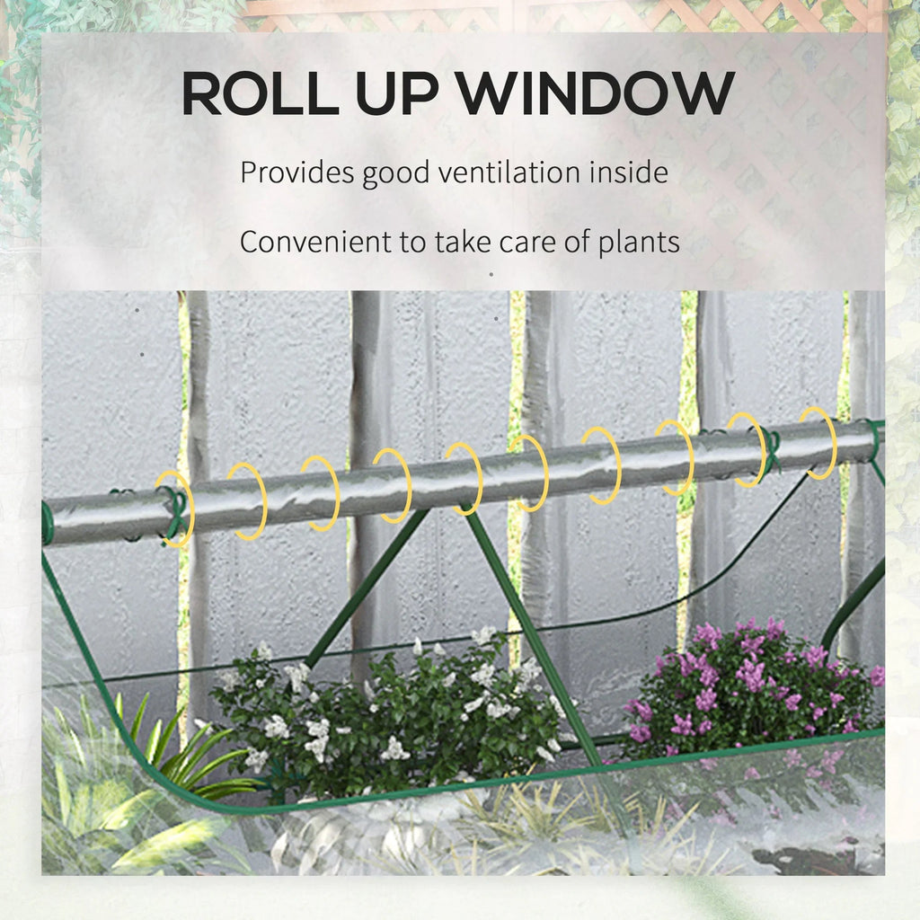 Steel Raised Garden Bed Planter Box Kit with Greenhouse, for Dual Use, Green Lootquake LLC