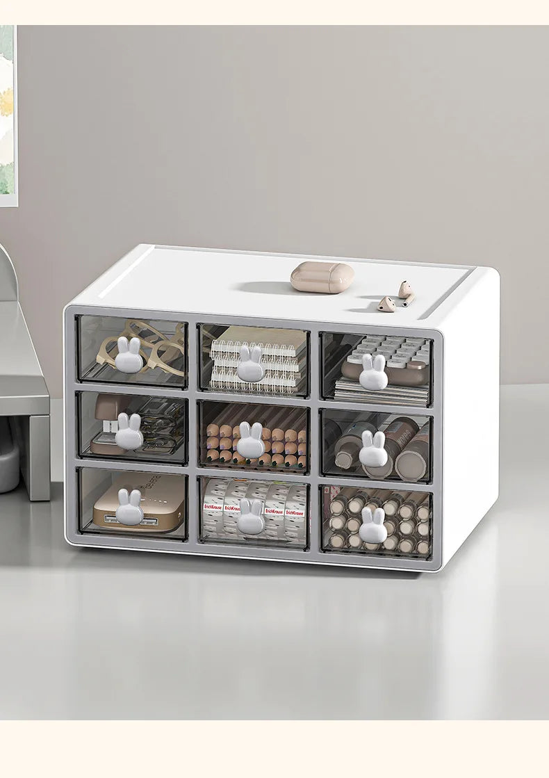 Desktop Storage Box Transparent Drawer Home Storage Box Stationery Box Office Files Stationery Organizer Cosmetics Drawer Box
