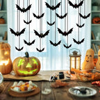Funny Spooky Halloween Bat Decorations with Eyes Trick or Treat Bats Wall Decor Realistic Simulation Bat Pendant Halloween Party Lootquake LLC