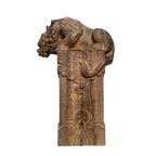 Hand Carved Vietnam Wood Wooden Mythical Beast Statue Figurine Wealth Attracting Auspicious Ornament Home Office Desk Decor Lootquake LLC