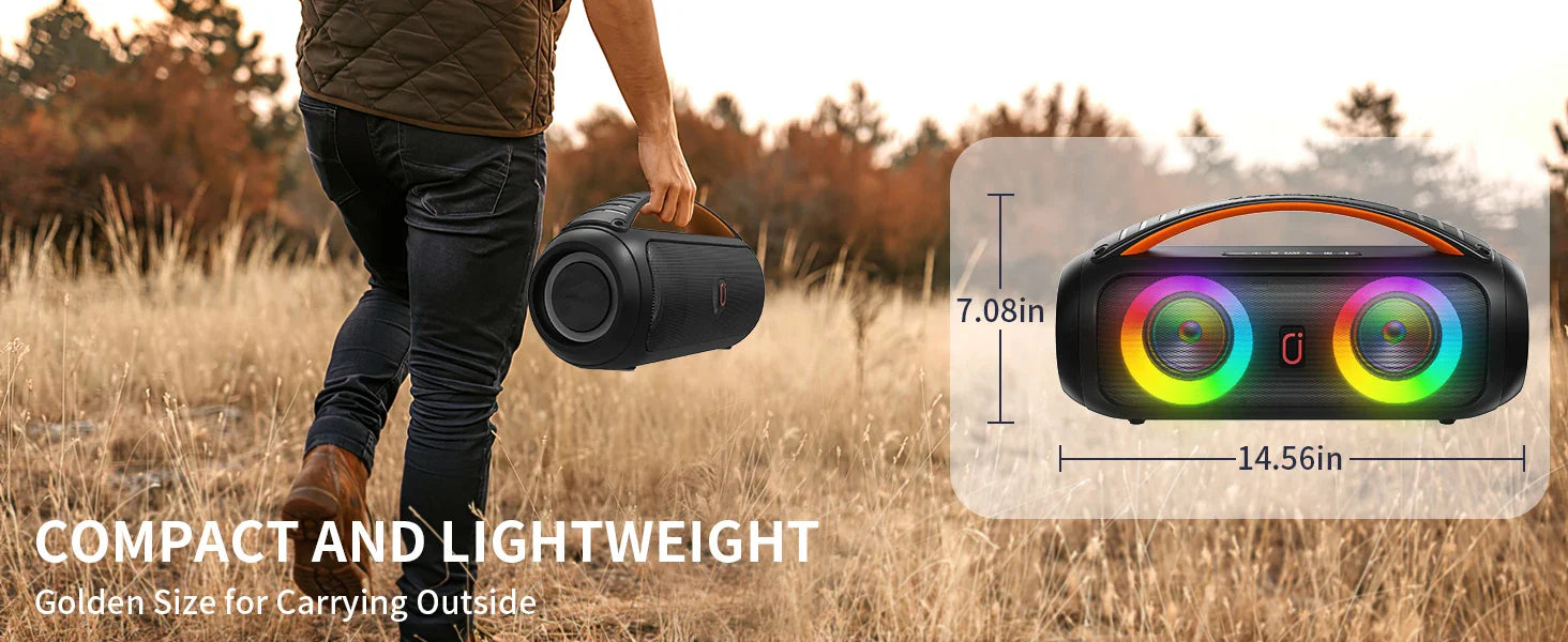 Portable Bluetooth Wireless Speaker, Loud Boombox Speaker with Subwoofer, Powerful Deep Bass Stereo Sound, IP65 Waterproof Lootquake LLC