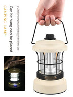 Retro Lamp Portable Camping Lantern USB Recharge Camping Tent Travel Light Vintage Outdoor Lighting Camping Equipment Flashlight
