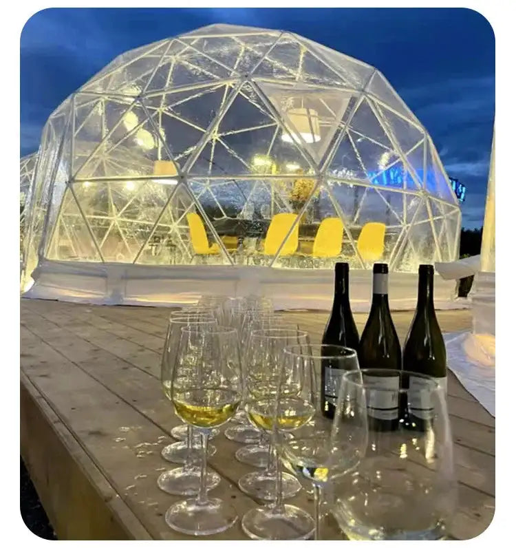3.6M TPU Transparent Clear Bubble Dome Tent / Outdoor Event Party Camping Cafe Dining Plastic PVC Garden Igloo Dome Tent Luxury