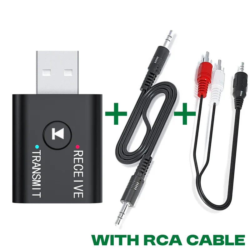 2 In 1 Bluetooth 5.0 Audio Receiver Transmitter 3.5mm AUX USB Stereo Music Wireless Adapter With Mic For Car Kit Speaker TV PC Lootquake LLC