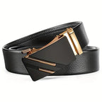 Fivela automática de metal masculino cinto de couro, cinta, marca, design de luxo, masculino Lootquake LLC