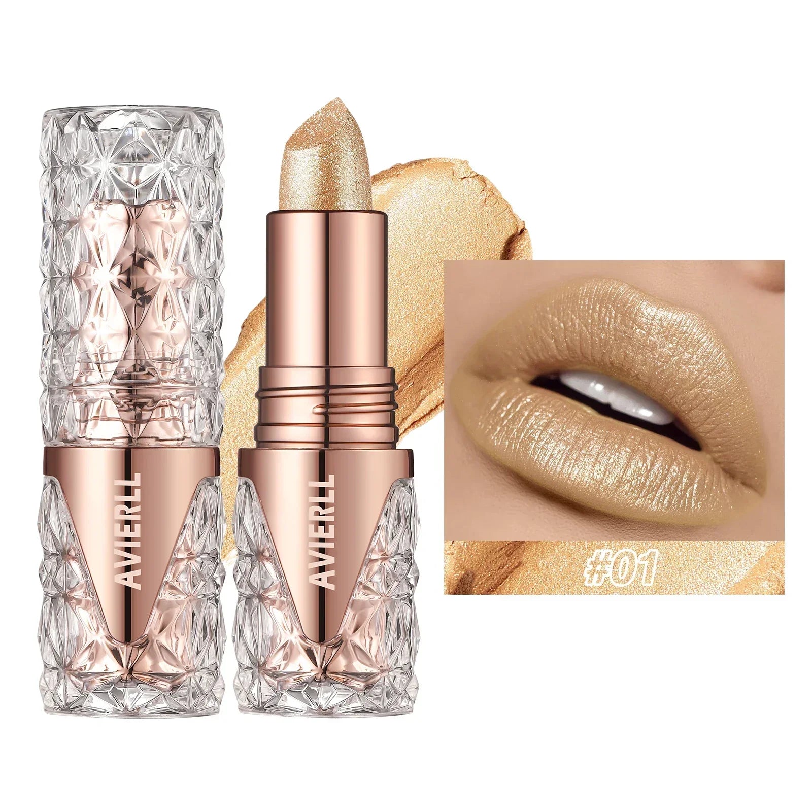 Fine Glitter lipstick, Quicksand Gold Lipstick, Moisturizing Silky Mermaid Girl Pink, Long-Lasting Waterproof Grapefruit Orange Lootquake LLC