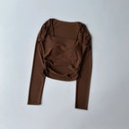 Mesh-Splice Slim Fit Yoga Top THRIXINE