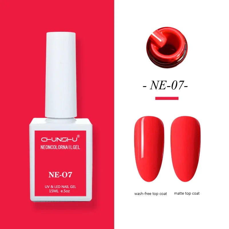 CHUNSHU 15ml Fluorescence Gel Nail Polish Semi Permanent UV/LED Nail Gel Long Lasting Varnish For Nails Art Manicures Soak Off Lootquake LLC