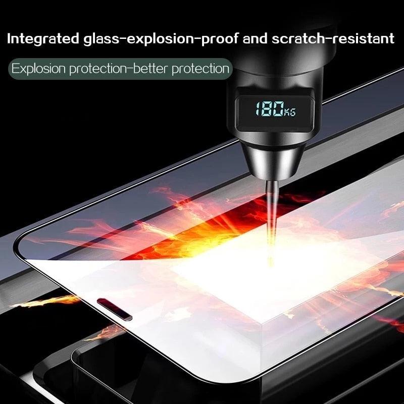 4Pcs 21D Tempered Glass for IPhone 13 11 Pro Max 12 Mini 7 8 6S Plus Screen Protectors for IPhone XS XR X SE Full Cover Glass High Quality Scratch Resistant Tempered Glass For iPhone Stevvex
