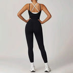 Sporty Jumpsuits Black Women Backless Fashion O-Neck - SJB-DIAMOND ELITES