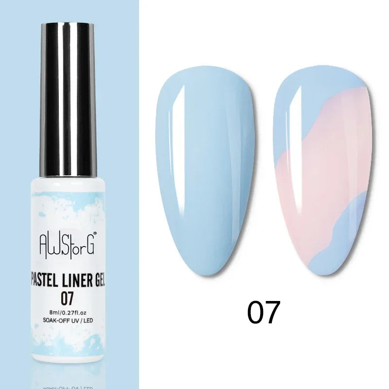5ML Gold Silver Metallic Liner Paint Gel Polish Chrome Mirror Metal Effect Super Bright French UV LED Semi Permanent Nail Gel Lootquake LLC