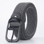 Men's Belt Casual Woven Elastic Belt Outdoor Sports Women's Belt Climbing Work Belt Jeans Suit Pants Men's And Women's Universal