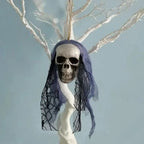 Halloween Skull Decorations,Foam Skull Hanging Ornaments,Bride Clothes Bone Head ,Haunted House Horror Decoration Props