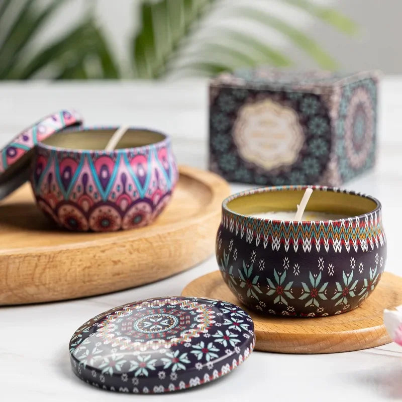 1Pcs/Box Scented Candle Set Gift Islamic Arabian Patterns Fragrance Candle Jar DIY Smokeless Couples Romantic Incense Candles Lootquake LLC