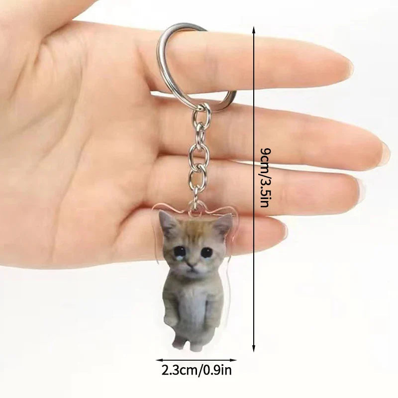 Funny Banana Cat Key Chain Creative Acrylic Happy Cats Schoolbag Pendant Bag Accessories DIY Mobile phone Lanyard Student Gift Lootquake LLC