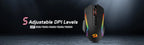 Redragon M810 Pro Wireless Gaming Mouse, 10000 DPI Wired Gamer Mouse w/ Rapid Fire Key, 8 Macro Buttons, Black/White Mouse Lootquake LLC
