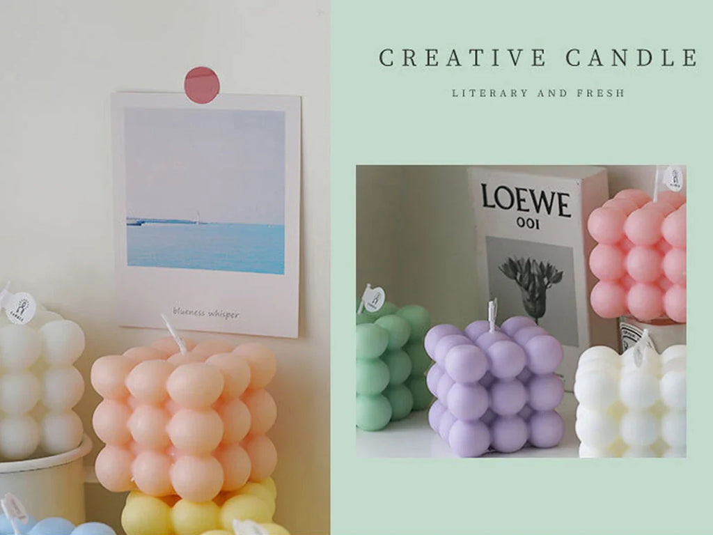 Bubble Candle Cube Fragrance Candles Handmade Scented Candle Soy Wax Candle Set for Home Decoration Wedding Party Birthday Lootquake LLC