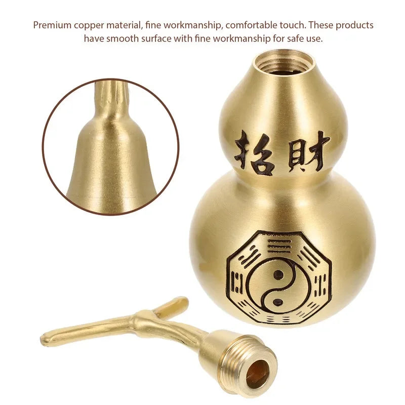 Gourd Craft Shui Feng Decor Statue Chinese Ornament Wealth Figurine Hu Lu Fengshui Desktop Lucky Sculpture Lootquake LLC