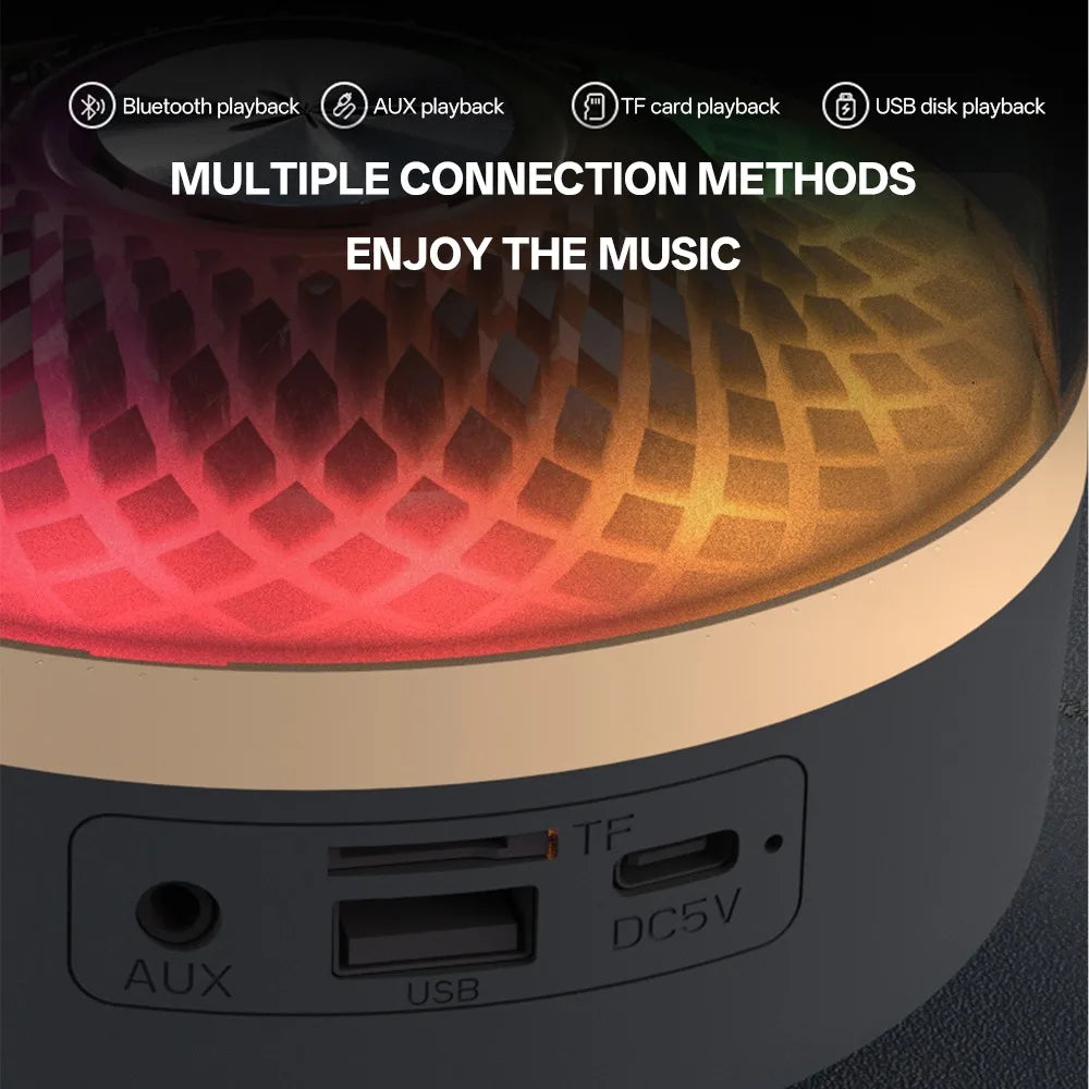 Portable Bluetooth 5.3 Breathing Lamp Speakers 3D Hi-Fi  Audio Subwoofer Outdoor Loudspeaker Music Surround Bass Box Speaker Lootquake LLC