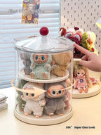 Labubu Rotating Display Box, Transparent Acrylic, Plush Doll Hand-Made Dust-Proof Labubu Pendant Storage Box. Lootquake LLC