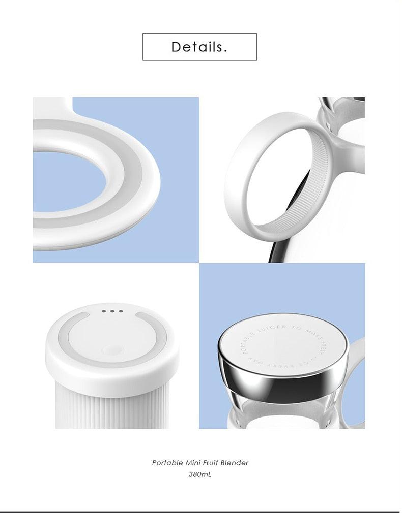 Portable Electric Juicer Blender Usb Mini Fruit Mixers Juicers Fruit Extractors Food Milkshake Multifunction Juice Maker Machine Personal Size Small Blender for Shakes Juice & Smoothies Mini Blender Stevvex