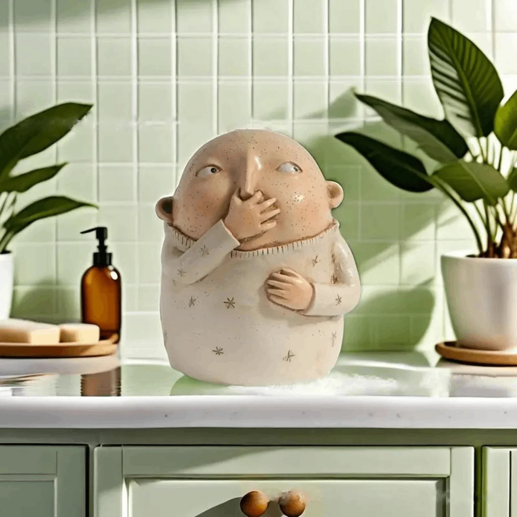 Resin Sculpture Boy Holding Nose Statue For Bathroom Funny Statue Weird Decor Creative Modern Resin Sculpture Gift Ornaments Lootquake LLC