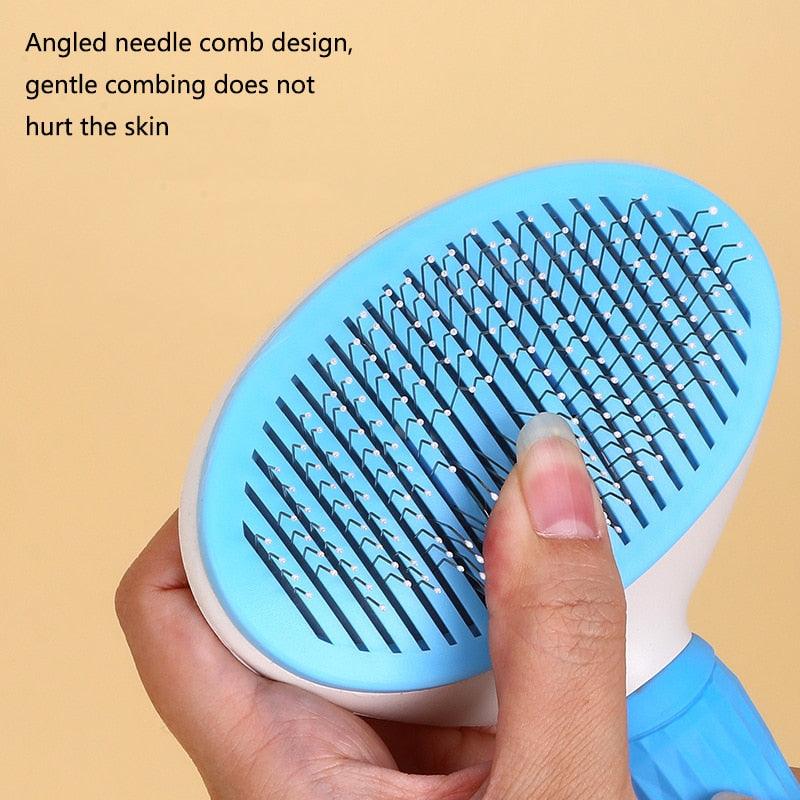 Pet Hair Remover Dog Brush Cat Comb Grooming Tools Dogs Accessories Cat Supplies Stainless Steel Beauty Massage Comb  Dog Cat Brush Pet Brush for Long and Short Hair with Self-Cleaning Brush Stevvex