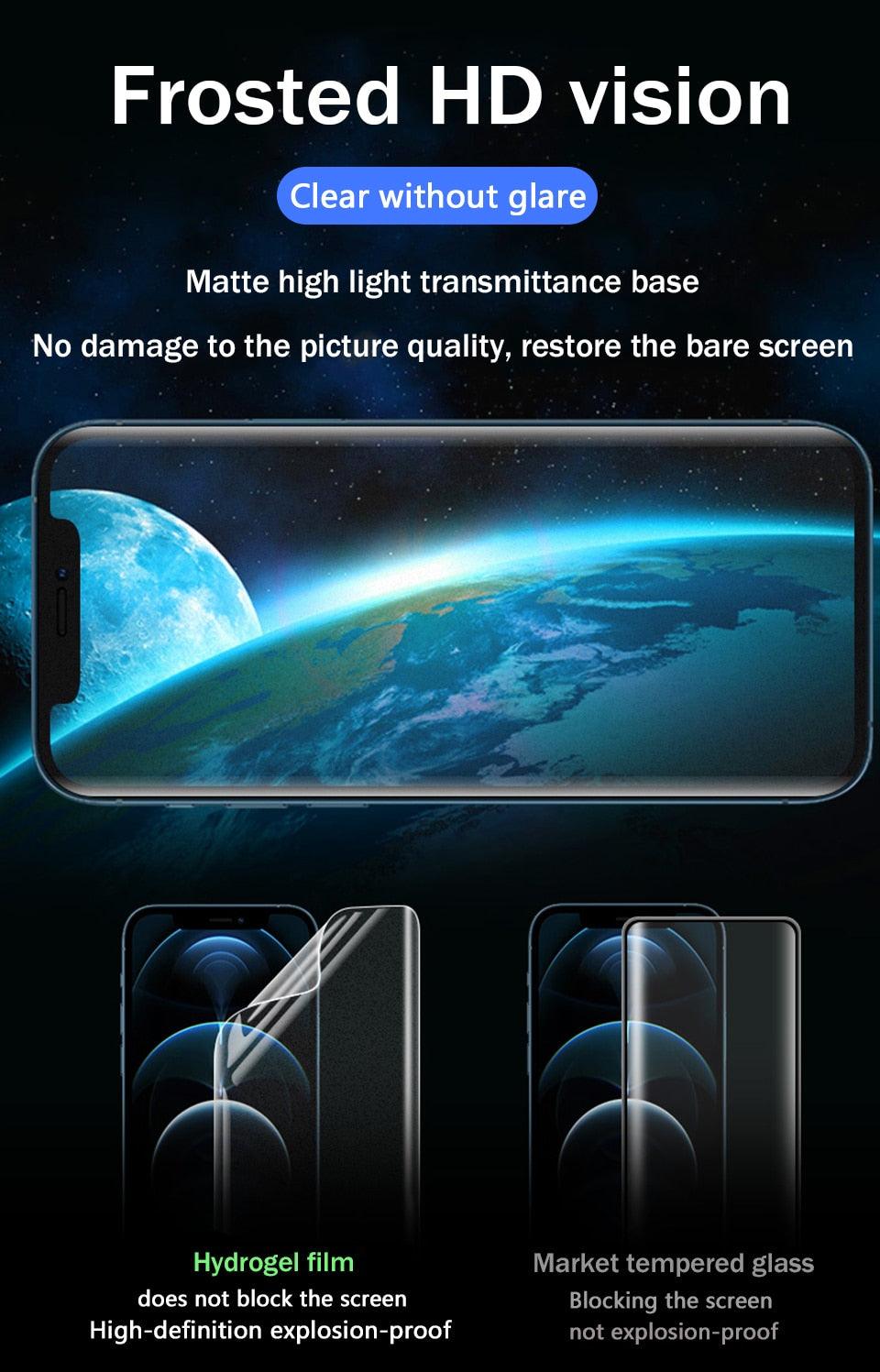4pcs Matte Film For Iphone 11 12 13 Pro Max Mini Frosted Screen Protectors For Iphone X Xr Xs Max 6 6s 7 8 Plus Se Anti Glare Matte Finish Anti-fingerprint Film Stevvex