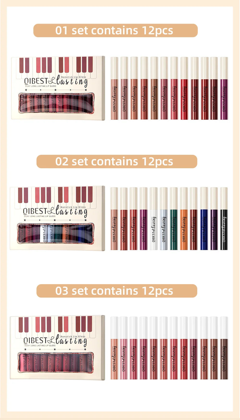 Luxury Matte Lip Gloss Set 12 Waterproof Shades Non Sticky Long Lasting Lipstick Kit For Daily Party Makeup Lootquake LLC