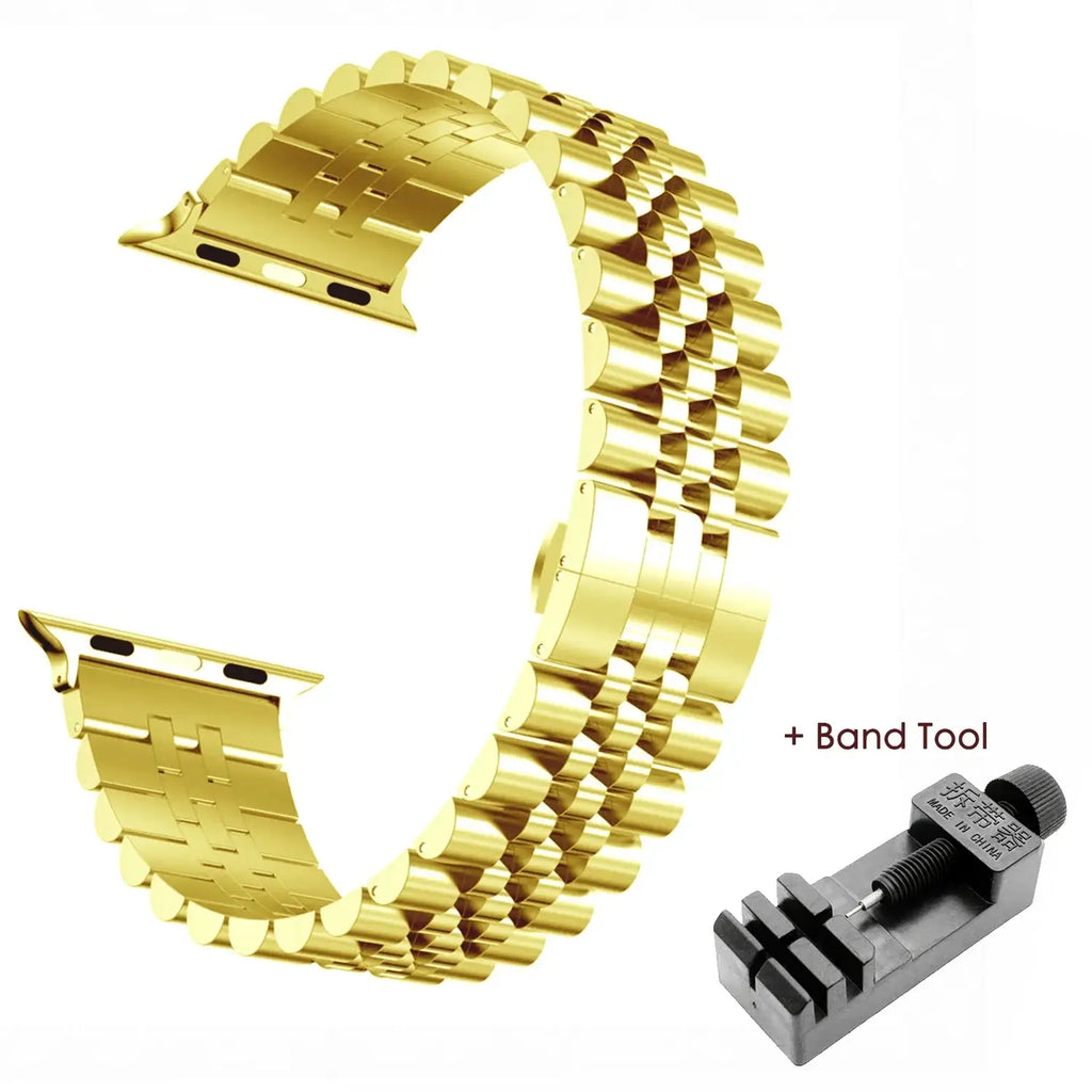 Apple Watch Stainless Steel Strap - Elegant Durable Design - SJB-DIAMOND ELITES