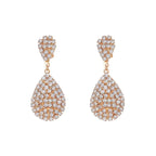 Water Drop Clip On Earring Cubic Zirconia Crystal Dangle Earrings Statement Earrings no pierced for Women Wedding Bridal jewelry