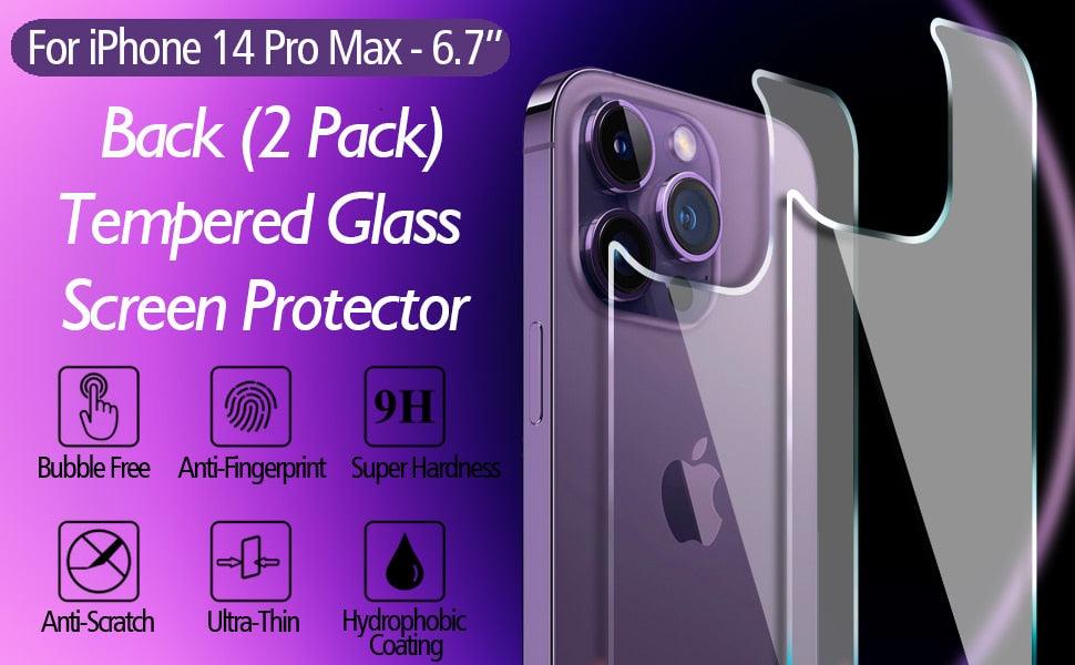 HD Clear Scratch Resistant Anti-Fingerprint Tempered Glass Film Full Screen Coverage Protector For Iphone 14 Pro Max Front Back Screen Protector HD Clarity Anti-Fingerprint Scratch Tempered Glass For Iphone 13 Stevvex