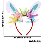 Easter Rabbit Headband with Colorful Egg Strip And Button Holiday Party Accessory Egg Chick Headdress for Easter Celebrations Lootquake LLC