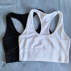 VEQKING Seamless Ribbed Racerback Sports Bra THRIXINE