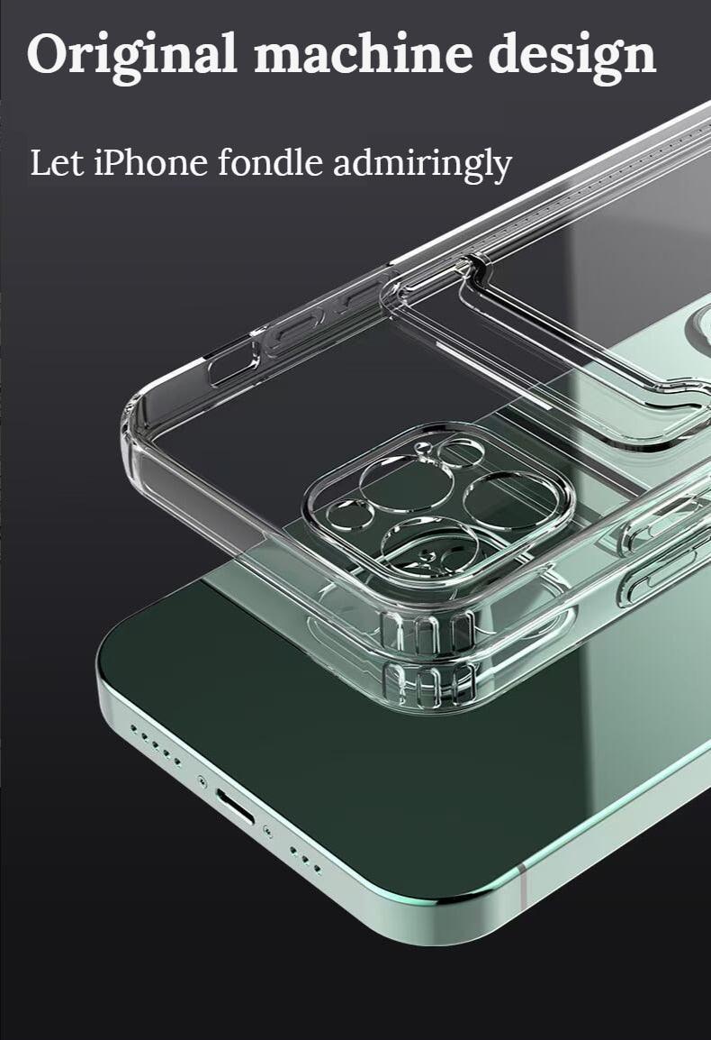 New Mini Wallet Card Holder Silicone Case for IPhone 11 12 13 Iphone 11 Pro X XS Max XR 7 8 Plus Soft Phone Cover Slim Shockproof Soft Protective Case With Cute Card Holder Stevvex
