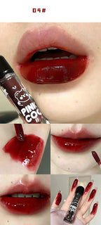Dark Red Brown Mirror Lip Glaze Water Light Moisturizing Non-stick Cup Highly Pigmented Red Liquid Lipstick Lips Makeup Cosmetic Lootquake LLC