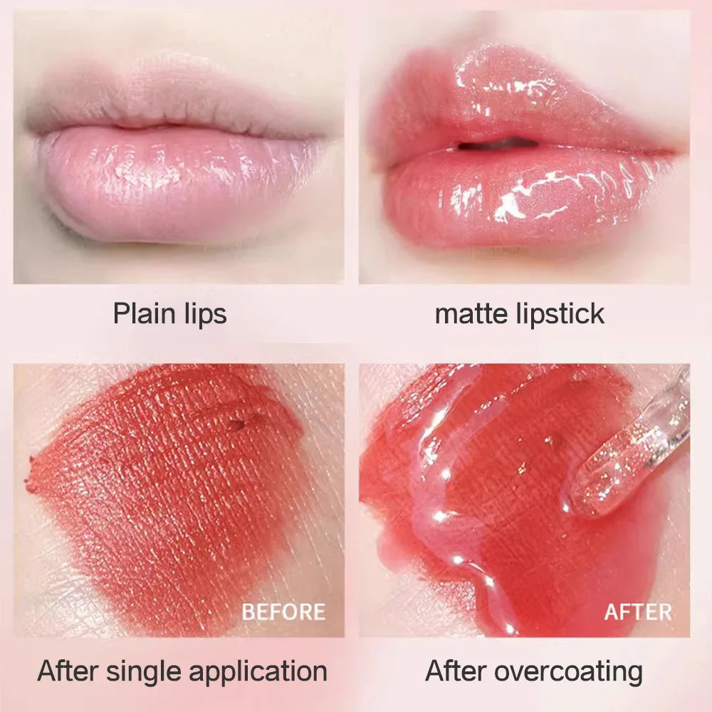 4 PCS Water-gloss Mirror Jelly Lip Gloss Moisturizes Lips Shimmers With Fine Pearls Brightens Lip Color Lootquake LLC