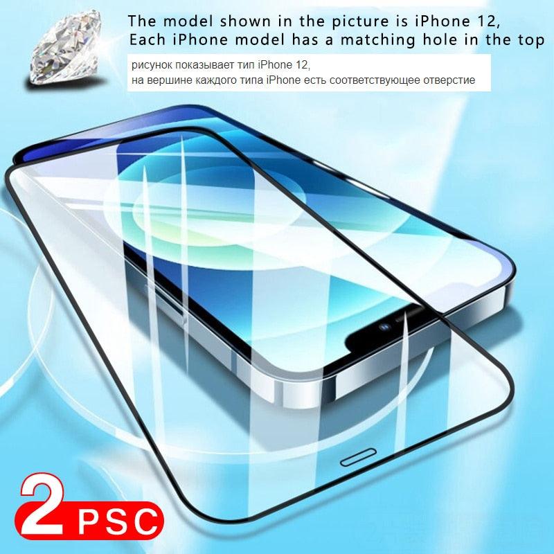 2pcs Full Cover Screen Protector For iPhone 11 12 13 PRO MAX Privacy Glass For iPhone 14 Pro XS Max XR 13 12 mini Tempered Glass Tempered Glass Screen Protector Film 9H Hardness Anti Scratch Screen Protector Stevvex