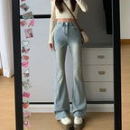 Women Flare Stretch Moustache Jeans Fashion Skinny Bell Bottom High Waist Gray Denim Pants Lady Classic Y2K Punk Long Trousers Lootquake LLC