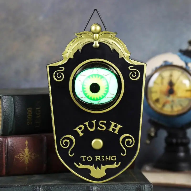 Halloween Decoration One-eyed Doorbell Horror Props Ghost's Day Glowing Home Hanging Electric Luminous Sounding Eyeball Doorbell Lootquake LLC