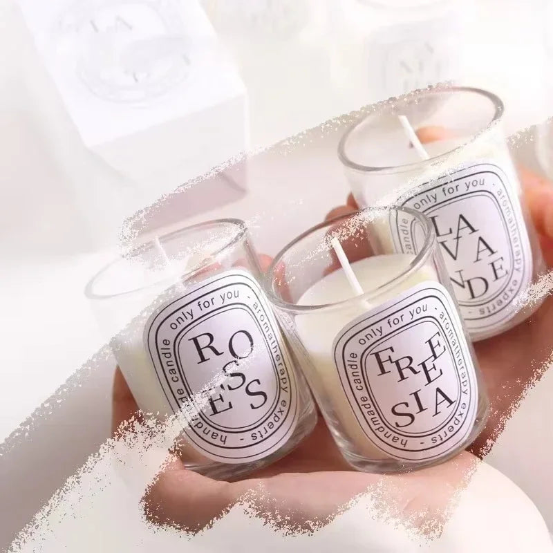 Romantic Fragrance Candles, Premium Fragrance, High Beauty, Transparent Micro Fire Candles Holiday Guests Gifts Scented Candles